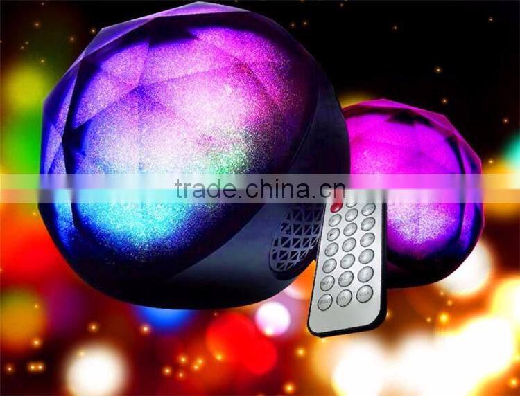 Fashion design Crystal magic light color changing ball portable smart control color changing led bluetooth speaker