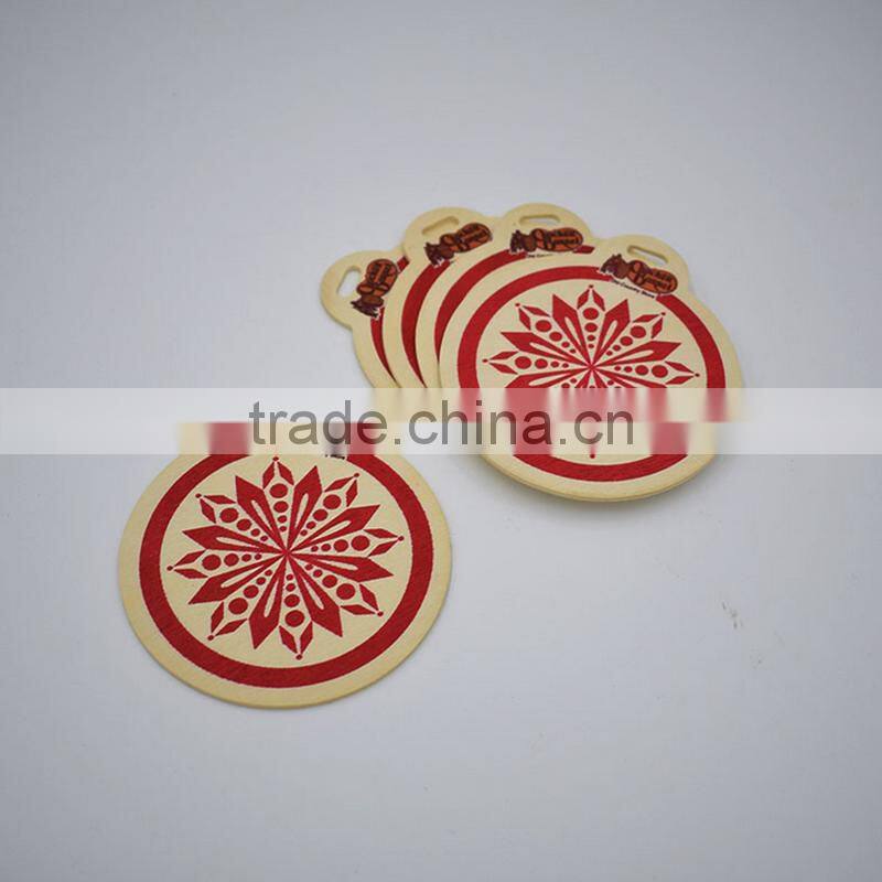 High Quality Customized Christmas Snowflake Silk-Screen Wood Drop