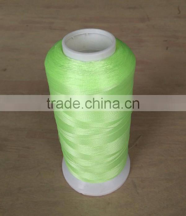 China supplier fluorescent green glow in the dark yarn for embroidery