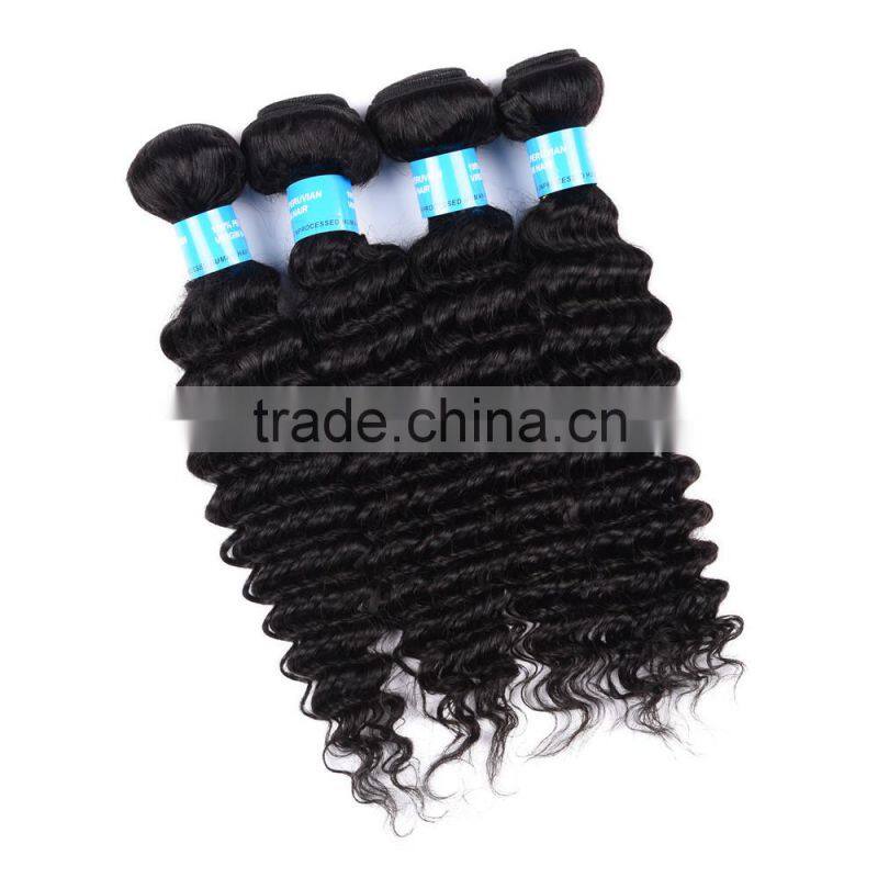 Double Drawn Weft Loose Wave 7A 8A unprocessed peruvian/brazilian deep wave hair