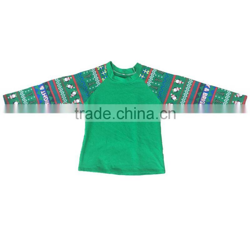Wholesale Boutique printed Icing Raglan Shirts Sleeve Baseball Raglan Tee T Shirt Christmas Baby Ruffle