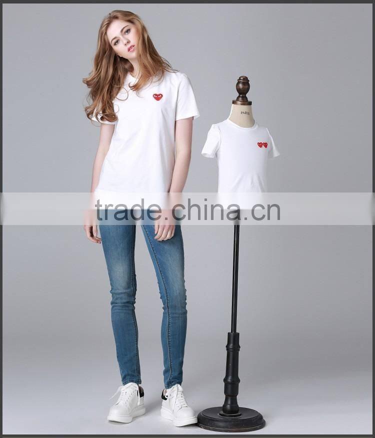 High fashion wholesale mommy and me custom shirt round neck new style pant shirt