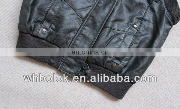 Custom made Fashionable womens leather pu vest with short fur collar