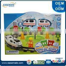 Wholesale building block toy car tracks with suitcase