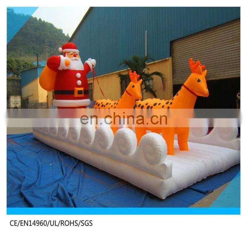 Christmas holiday inflatable santa claus and reindeer