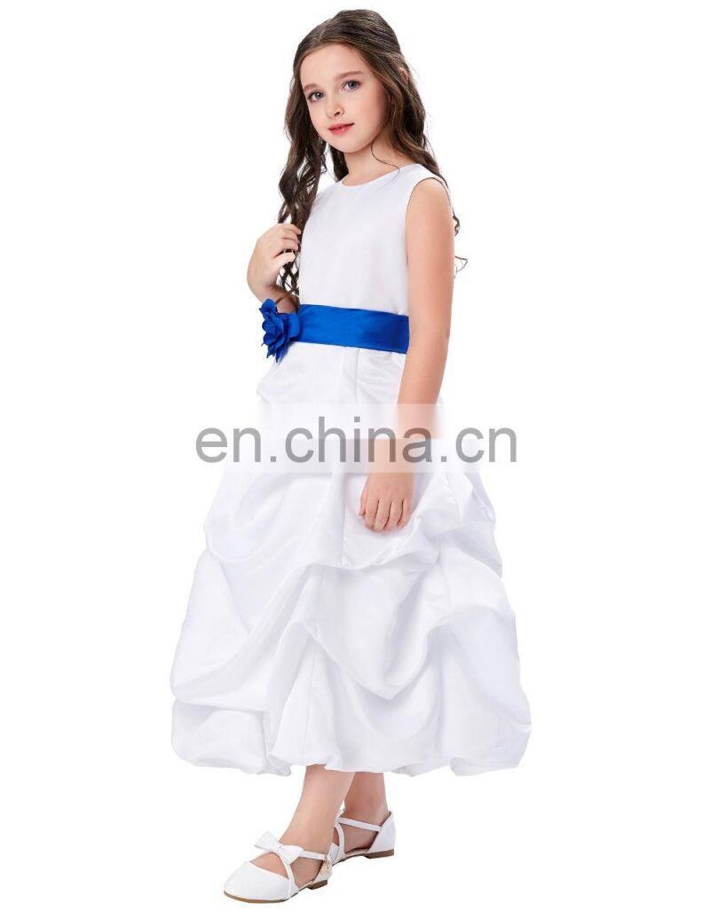 Grace Karin Flower Bow-Knot Decorated Princess Bridesmaid Wedding Pageant Flower Girl Dress Party Girls Dress CL010430-3