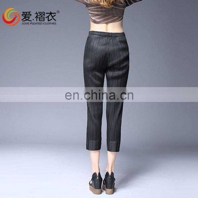 Good quality Quick Dry High waist pleated pants girls wearing leggings pants