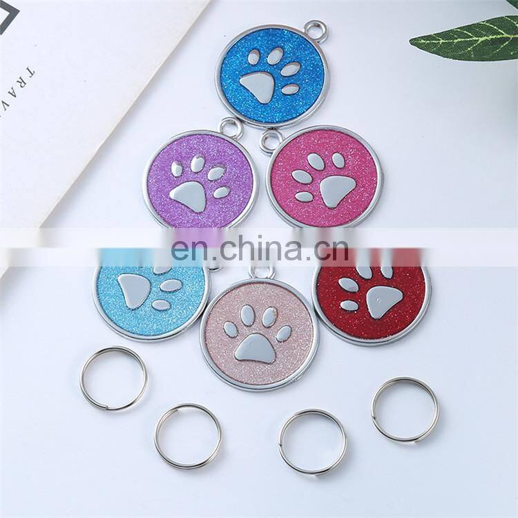 Decorative dog collar accessories paw print charm dog