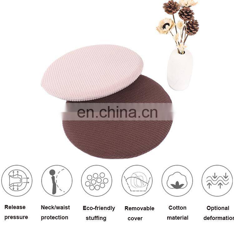 2019 trending products custom room office and car seat chair pad brown multi functional round cushion with hidden zipper