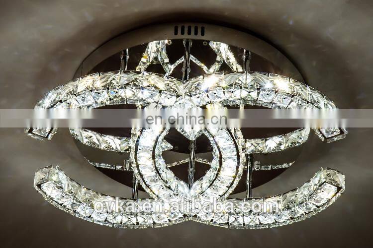 Luxury three-sided crystal ceiling lamp clear crystal lamp