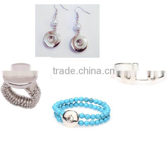 Fashion alloy finger ring snap button jewelry
