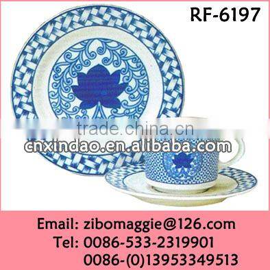 Zibo Made Popular Wholesale Ceramic Custom Print Dinner Set with Daily Design