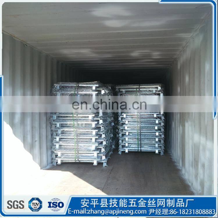 metal Turnover box ,stackable wire mesh container,metal wire mesh stacking basket