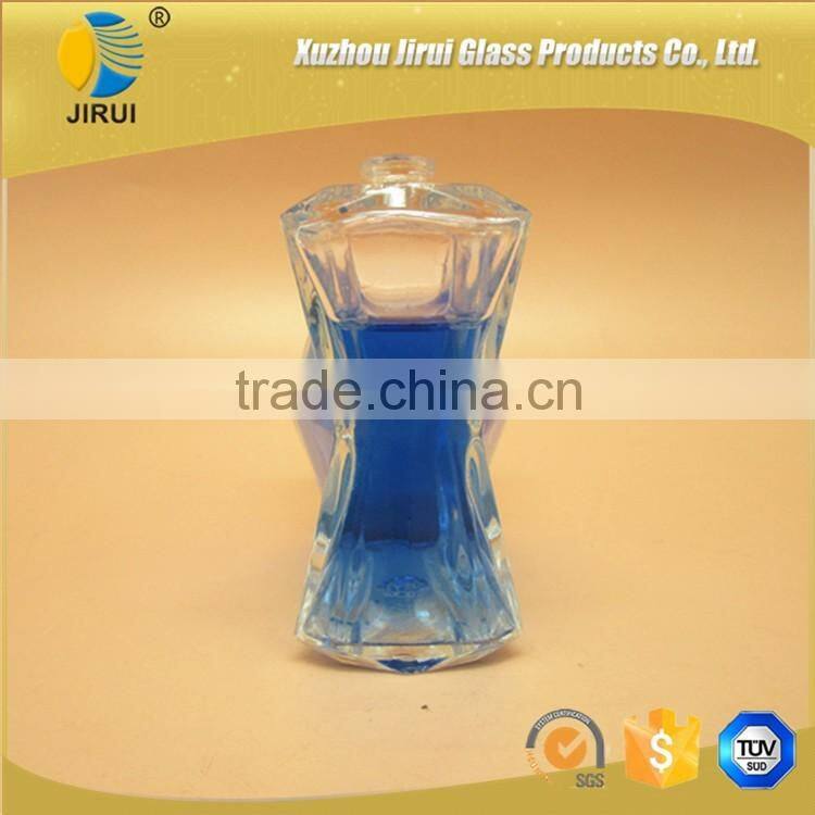 unique shape clear glass perfume bottle