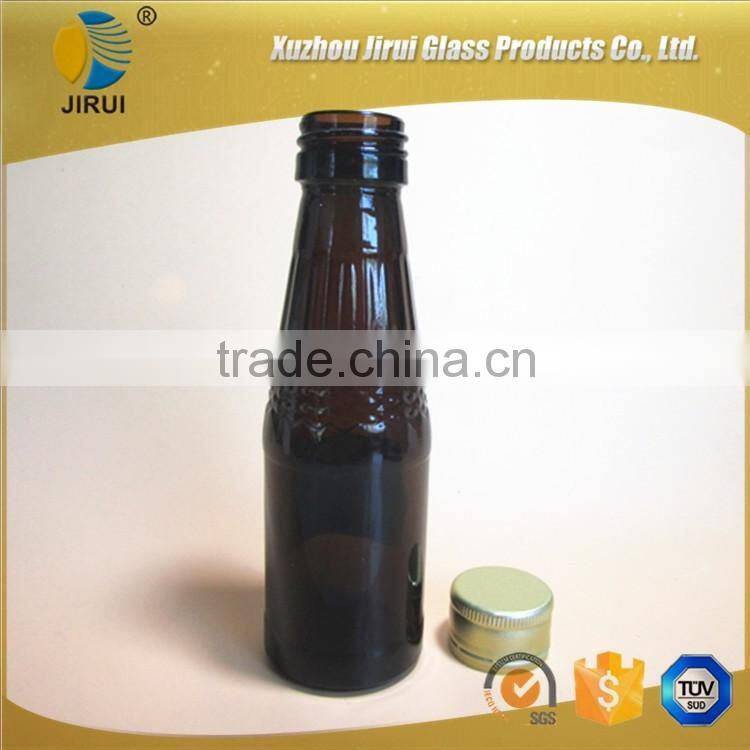 new Amber Glass Syrup bottle with golden aluminum cap 100ml