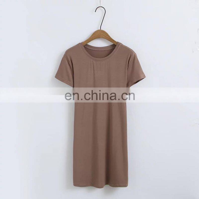 Customized sexy women's back cross tie rope mid-length short-sleeved T-shirt women summer new style dress