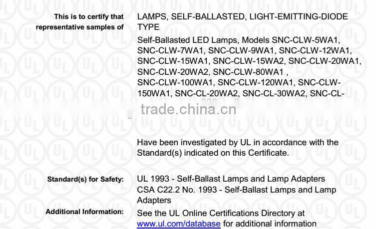 Factory Price UL cUL certified E39 led corn light 100W 5 years warranty