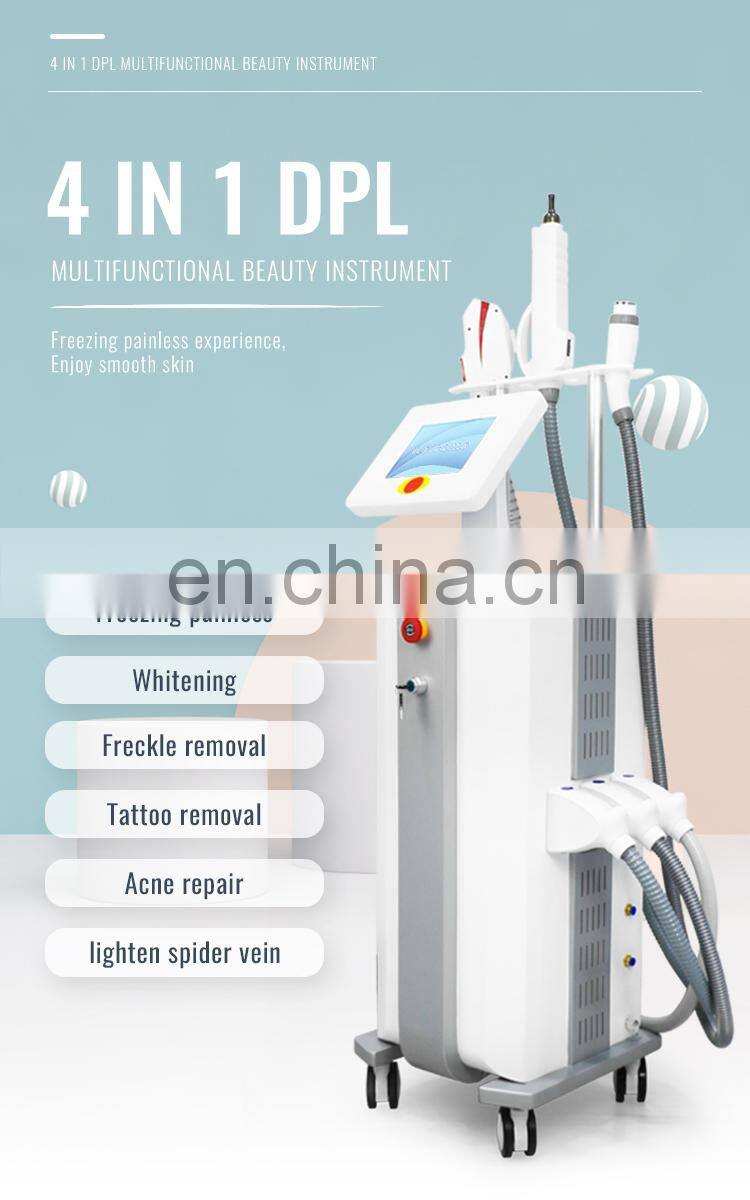 3 in 1 Wrinkle Removal RF+Picosecond Laser Tattoo Removal +DPL 360 Hair removal Machine