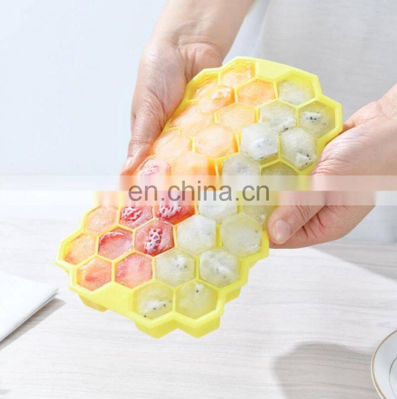 Honeycomb Ice Cube Trays with Removable Lids Silicone Ice Cube Mold