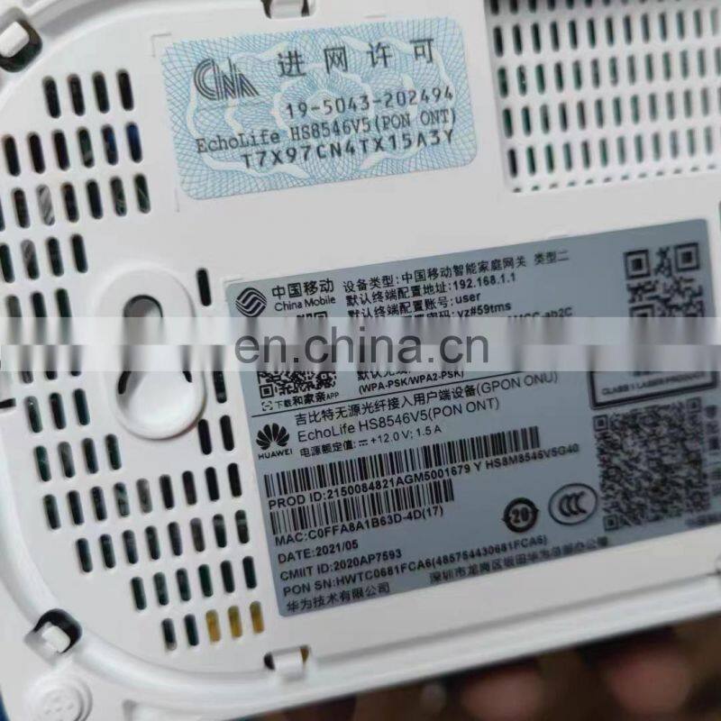 Hua Wei Modem Router HS8546V5 GPON ONT with 4GE Ports 2.4G 5G Dual-Band WiFi, 5DBI big antennas
