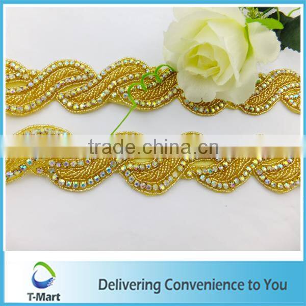 gold color wholesale iron on rhinestone applique