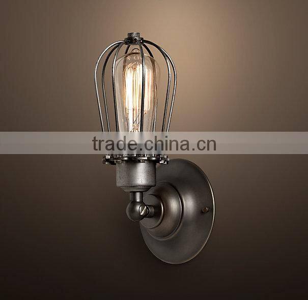 Gunmetal Grand Edison Caged Sconce Wall Lamp