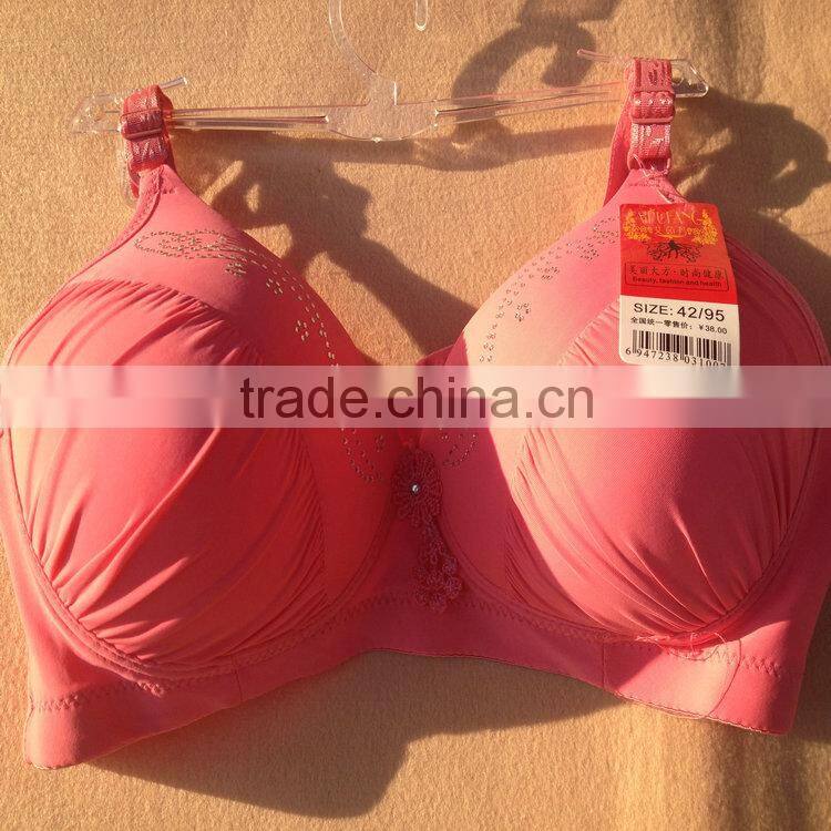 1.12USD Year 2015 Newest Design 36-42 D Cup Factory Sell High Quality Big Size Diamond Push Up Bras/Bra Models (gdwx293)