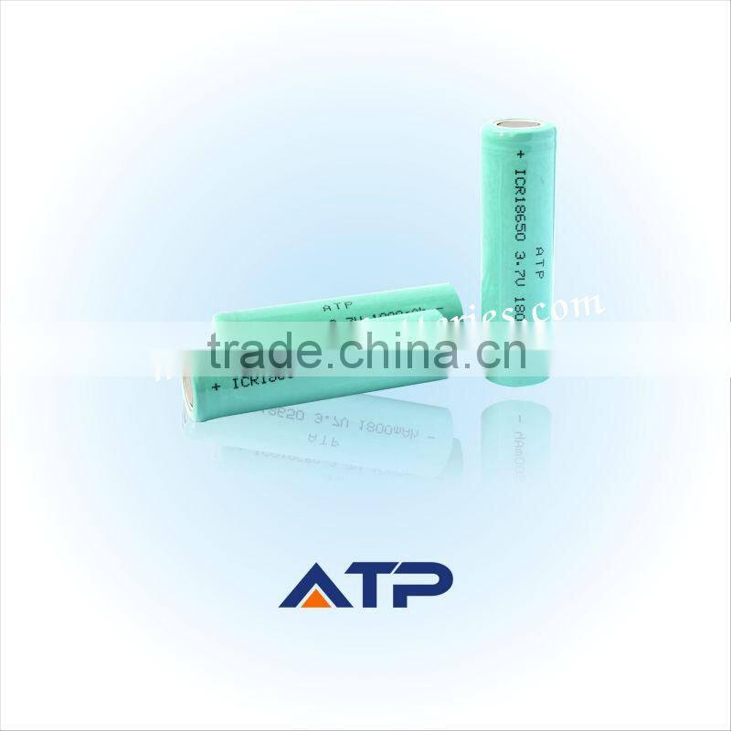 ICR18650 rechargeable li-ion battery 10A discharging current 1800mah