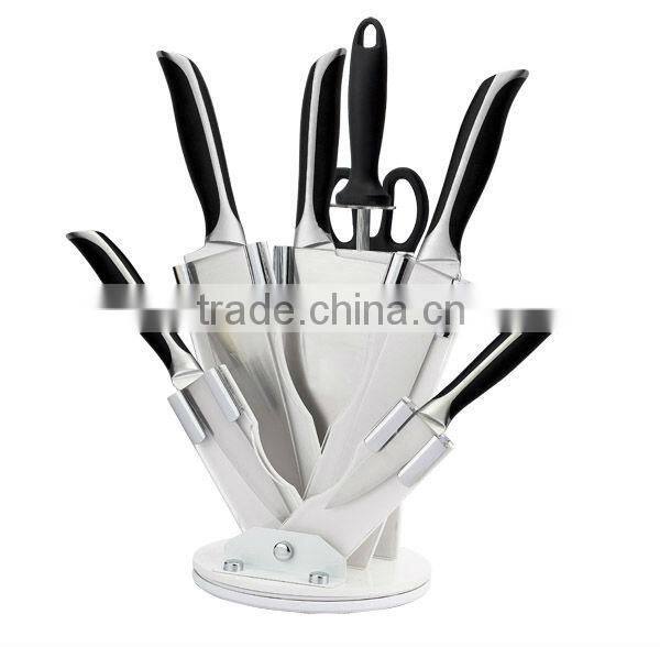 BLACK HANDLE STAINLESS STEEL 8PCS KITCHEN KNIFE SET