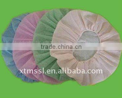 24" PP non woven 10gsm Bouffant Caps round caps white blue green orange pink colorful latex free elastic