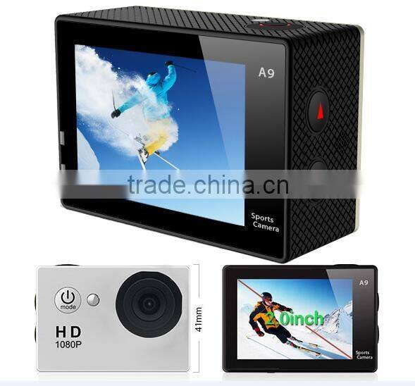 2016 New Sports Camera A9 1080P Full HD 2.0 inch 30M Waterproof Mini Camera