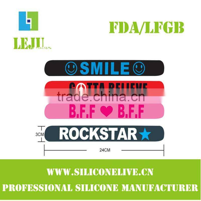 manufacturer custome silicone slap bracelet