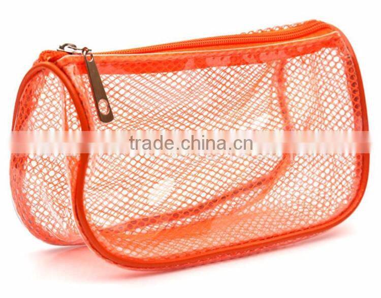 travel plaid washing bag PVC transparent cosmetic bag with handle