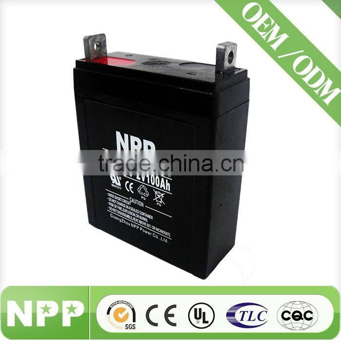 OEM/ODM lead acid battery 2v100ah maintenace free battery