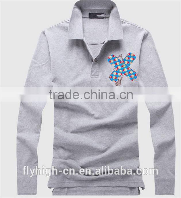 New Style Casual Long Sleeve unisex Polo T Shirt