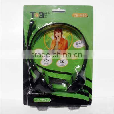 2015 Bulk buy from China best noise canceling stylish wired computer headset with/without mic