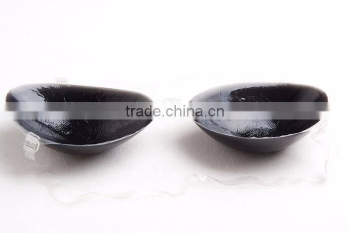 OEM Customized Low Price Adhesive Silicone Black Bra Cup With Strap