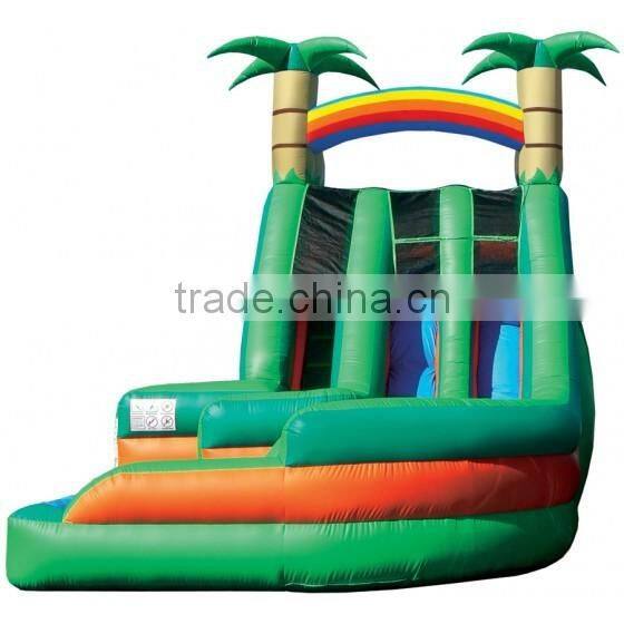 Tropical wild splash pool cheap giant inflatable water slide for sale
