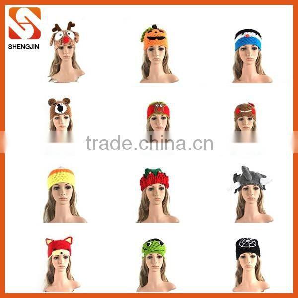 Cheap owl crochet knit winter hat for christmas decoration