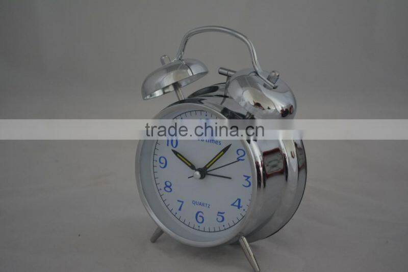 non ticking loud unique sivery analogue clock alarm/best selling large digital clocks for home decoration