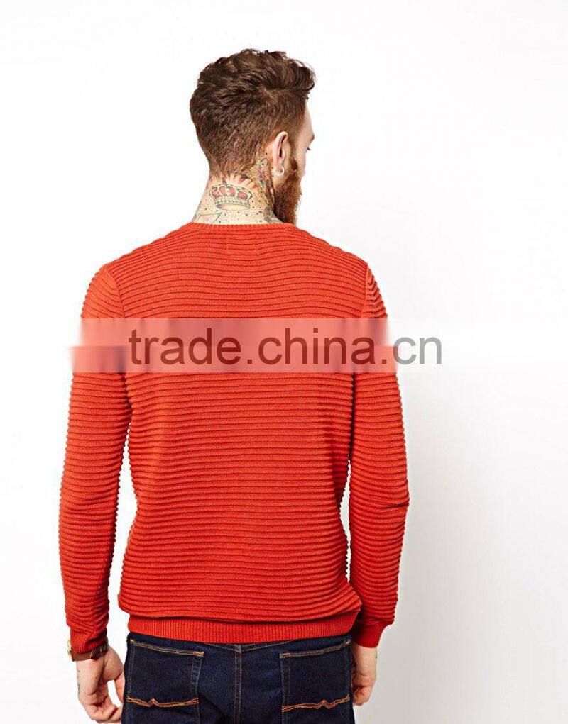 Man's soft ribbed knit Crew neck Jumper Sweater