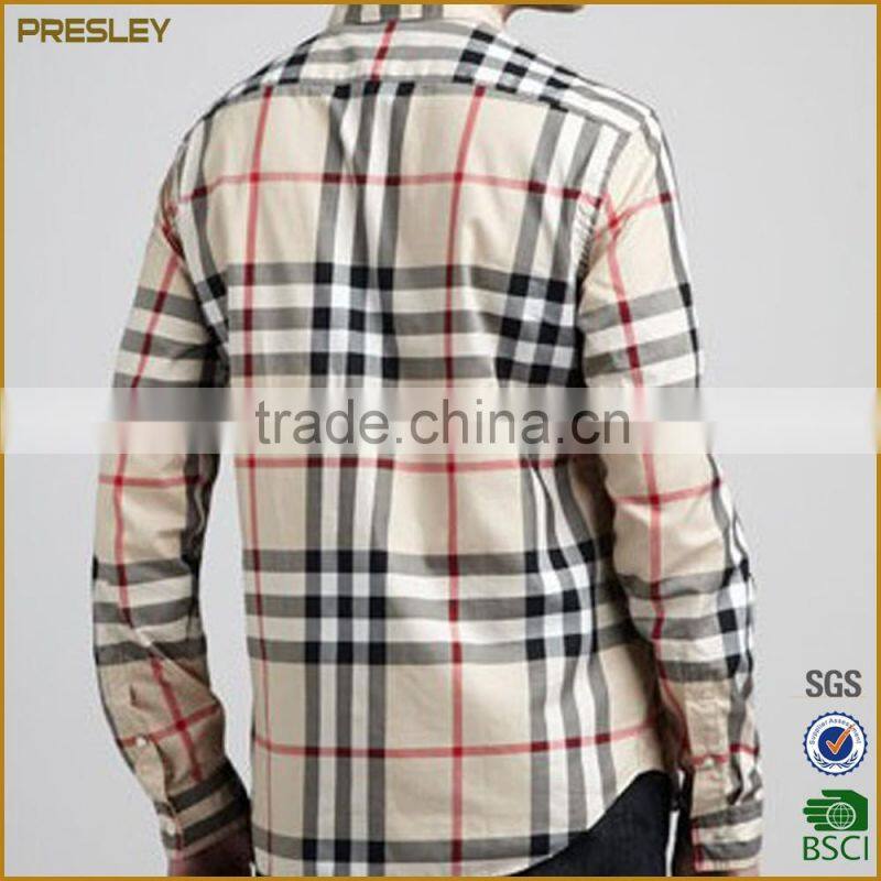 Wholesale fashion long sleeve designer check plaid button down shirts for men