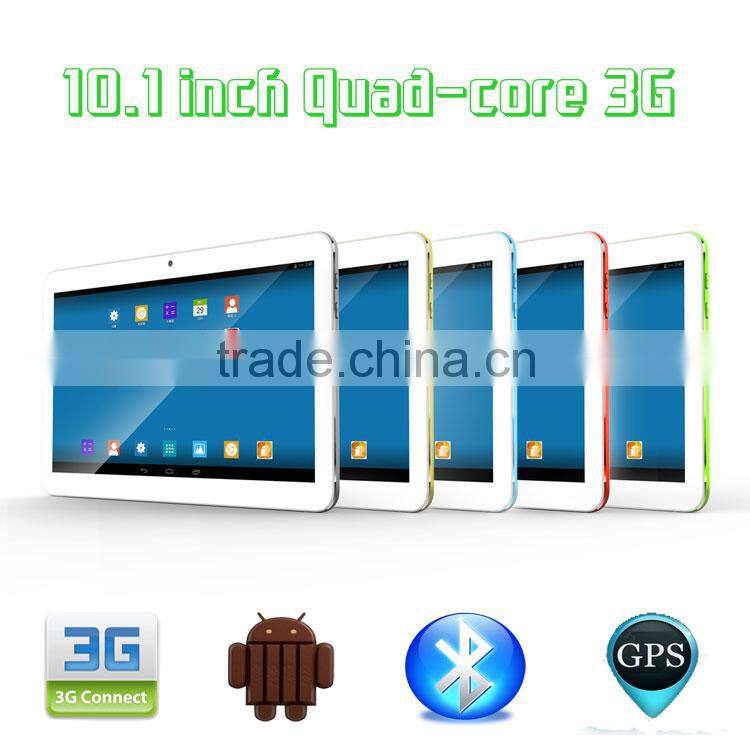 10.1 Inch Quad Core 3G Calling Dual SIM Tablet PC Android 4.4 with bluetooth and wifi GPS