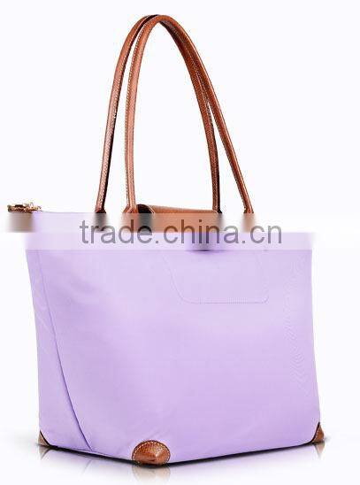 fashionable nylon foldable college student shoulder bag hand bag