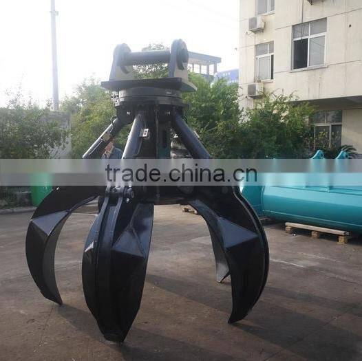 SF excavator parts hydraulic orange peel grab for excavator / excavator rotary orange peel grapple