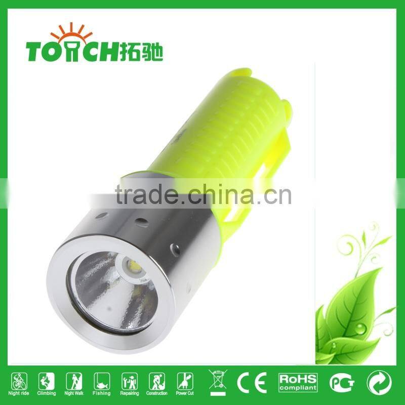 Super Bright Diving underwater LED Flashlight super waterproof mini led diving flashlight for 1*18650 battary diving torch light