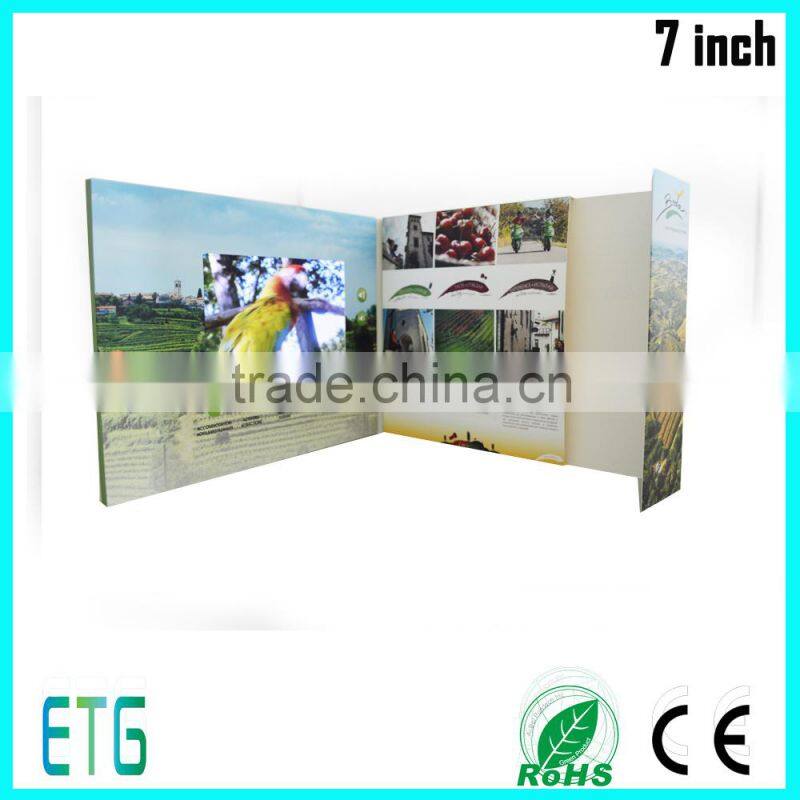 5 inch LCD screen customized OEM digital video greeting card and video advertising brochure