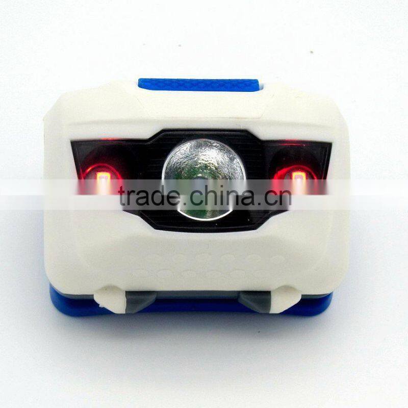 Poppas T16 2+1 red smd led 3AAA battery operated waterproof outdoor camping running walking headlight