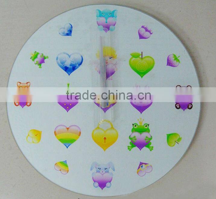 Glass wall clock, decorative clock
