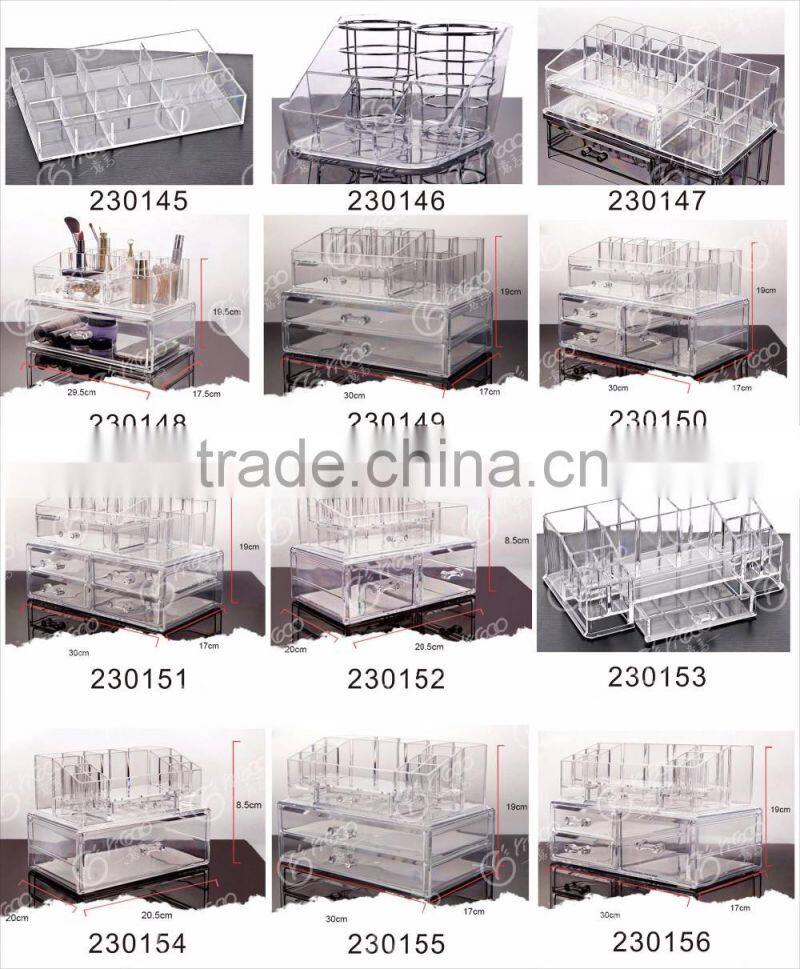 2016 Customized Oem Acrylic Organizer Cosmetics Display Acrylic Makeup Organizer